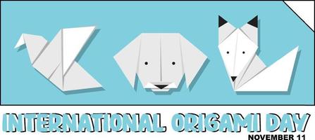 Banner-Design für den internationalen Origami-Tag vektor