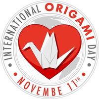 internationales Origami-Tag-Logo-Design vektor