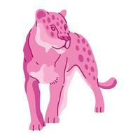 rosa leopard vild kattdjur vektor