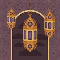 islamic firande lampor vektor