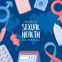 Schriftzug zum Tag der sexuellen Gesundheit im Rahmen vektor