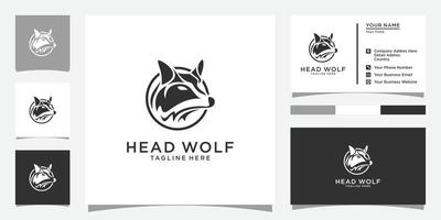 wolf head abstrakt vektor logotyp formgivningsmall.