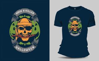 Gruseliges Halloween-T-Shirt-Design vektor