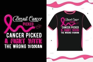 bröst cancer medvetenhet t-shirt design text vektor