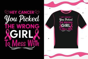 bröst cancer medvetenhet t-shirt design text vektor