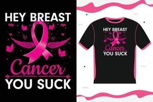 Brustkrebs-Bewusstseins-T-Shirt-Design-Schriftzug vektor