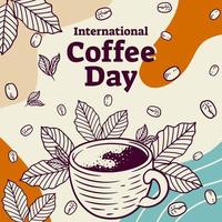 internationell kaffe dag grafisk illustration vektor
