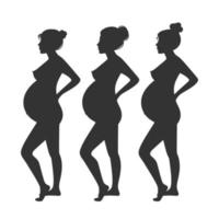 silhuett av gravid kvinnor vektor illustration