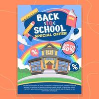 Happy Back to School Promotion Poster vektor