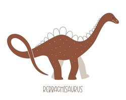 vektorillustration eines wilden prähistorischen tierdinosauriers rebbachisaurus. isoliertes braunes monster vektor