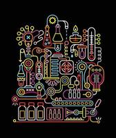 forskning laboratorium neon vektor
