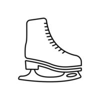 Eiskunstlauf-Ausrüstungsschuh für Eisbahnumriss-Piktogramm. Schlittschuh schwarze Linie Symbol. Schuh für die gesunde Freizeitbeschäftigung im Winter. Sporttraining Hockeyspiel flaches Symbol. isolierte Vektorillustration. vektor