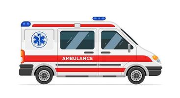 ambulans på en vit bakgrund. medicinsk fordon. vektor illustration