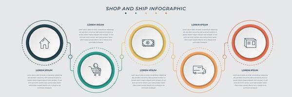 företag infographic mall med ikon och 5 alternativ eller steg för presentation design vektor