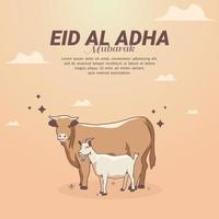 eid al Adha islamic kultur hälsning baner mall design vektor