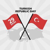 29. oktober türkei republiktag, 29 ekim türkei frohe feiertage, türkei unabhängigkeitstag flaches design vektor