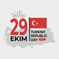 29. oktober türkei republiktag, 29 ekim türkei frohe feiertage, türkei unabhängigkeitstag flaches design vektor