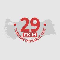 29 oktober Kalkon republik dag, 29 ekim Kalkon Lycklig Semester, Kalkon oberoende dag platt design vektor