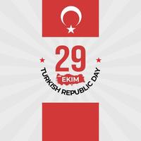 29. oktober türkei republiktag, 29 ekim türkei frohe feiertage, türkei unabhängigkeitstag flaches design vektor