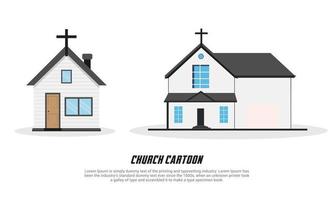 einfacher und sauberer kirchengebäude-cartoon-design-ikonenvektor vektor