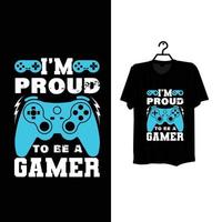 Typografie-Gamer-T-Shirt-Design. vektor