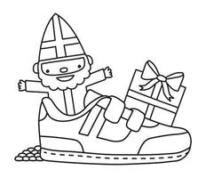 sinterklaas geschenk schuh vektor illustration