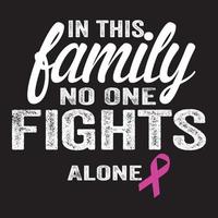 Nej ett kämpar ensam, bröst cancer dag, 15 oktober, medvetenhet symbol, vektor illustration, t skjorta design