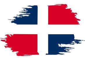 Grunge-Flagge der Dominikanischen Republik. auf weißem Hintergrund. vektor