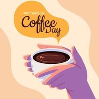 internationell kaffe dag, design vektor
