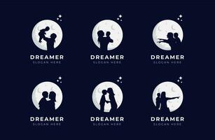barn dröm logotyp design illustration samling - drömmare logotyp vektor