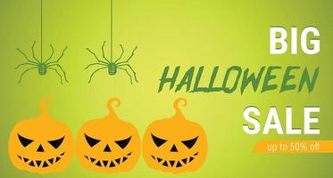 halloween-verkaufsbanner oder poster- oder flyer-design-vorlage. vektor