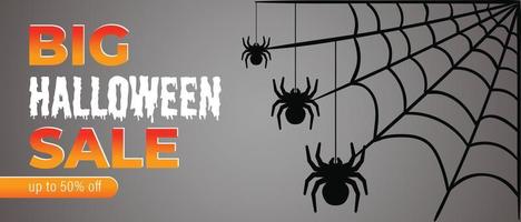 halloween-verkaufsbanner oder poster- oder flyer-design-vorlage. vektor