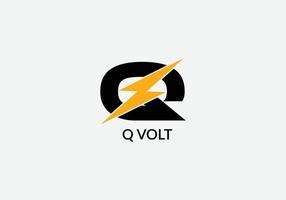 q volt abstrakt q brev modern första tech logotyp design vektor
