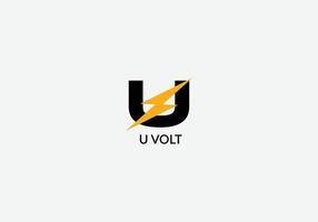 u volt abstrakt u brev modern första tech logotyp design vektor