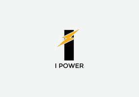 i power abstrakt i brief modernes anfängliches tech-logo-design vektor