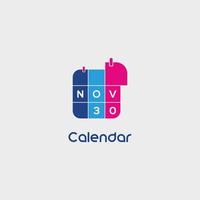 enkel och modern kalender logotyp design idéer vektor