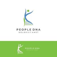 Logo-Design-Vorlage DNA-Elemente. Bio-Tech, DNA-Menschen, Bio-DNA, DNA-Spiralen. Logos können für Wissenschaft, Pharmazie und Medizin sein. vektor