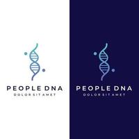 Logo-Design-Vorlage DNA-Elemente. Bio-Tech, DNA-Menschen, Bio-DNA, DNA-Spiralen. Logos können für Wissenschaft, Pharmazie und Medizin sein. vektor