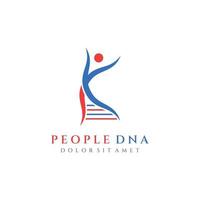 Logo-Design-Vorlage DNA-Elemente. Bio-Tech, DNA-Menschen, Bio-DNA, DNA-Spiralen. Logos können für Wissenschaft, Pharmazie und Medizin sein. vektor