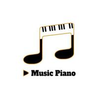 musik piano logotyp vektor