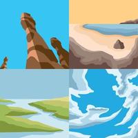 fyra natur landskap scener vektor
