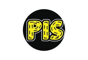 pis brev logotyp och ikon design mall vektor