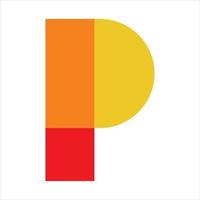 kreatives farbbuchstabe p-logo-design vektor