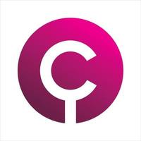 cirkel digital brev c logotyp design vektor
