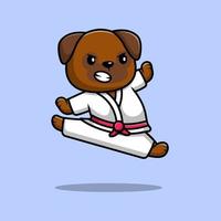 niedliche mops hund karate cartoon vektor symbol illustration. flaches karikaturkonzept