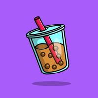 boba milchtee cartoon vektor symbol illustration. flaches karikaturkonzept