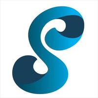 blå brev s logotyp design vektor