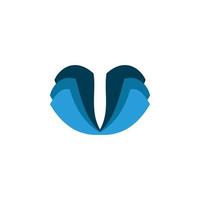 blauer buchstabe v logo design vektor