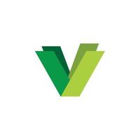 grön brev v logotyp design vektor