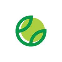 grön boll natur blad logotyp design vektor